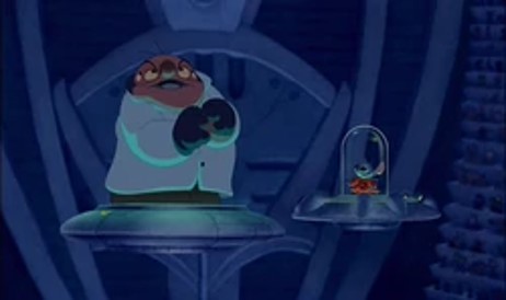 Jumba and Stitch in front of the Galatic Council